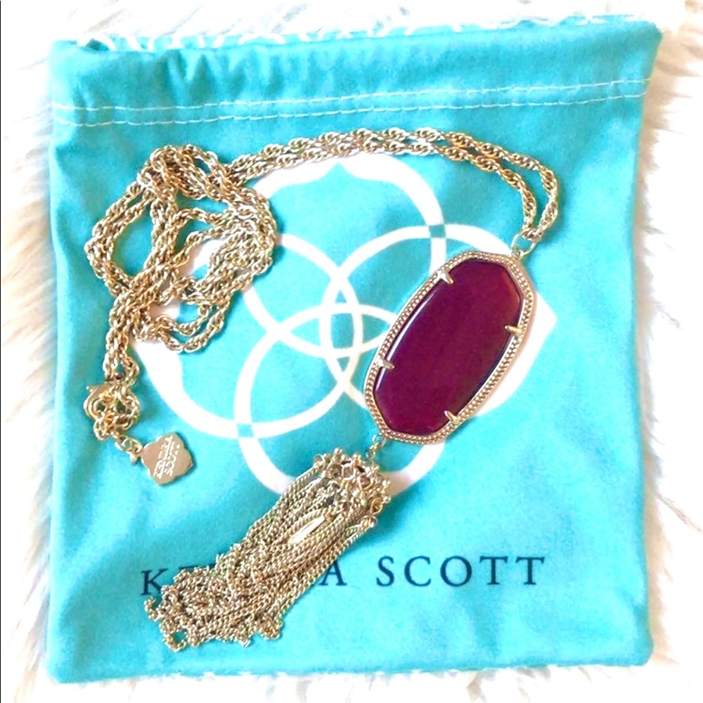 Kendra Scott Rayne Necklace Maroon Jade